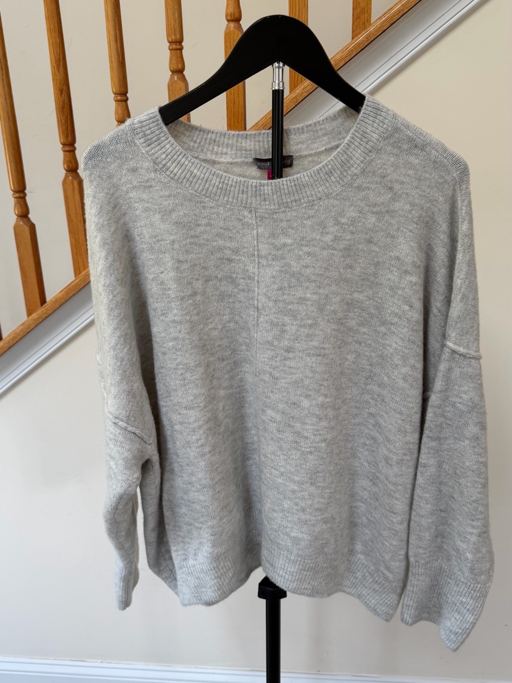 Vince Camuto Heather Gray Crewneck Pullover Sweater
